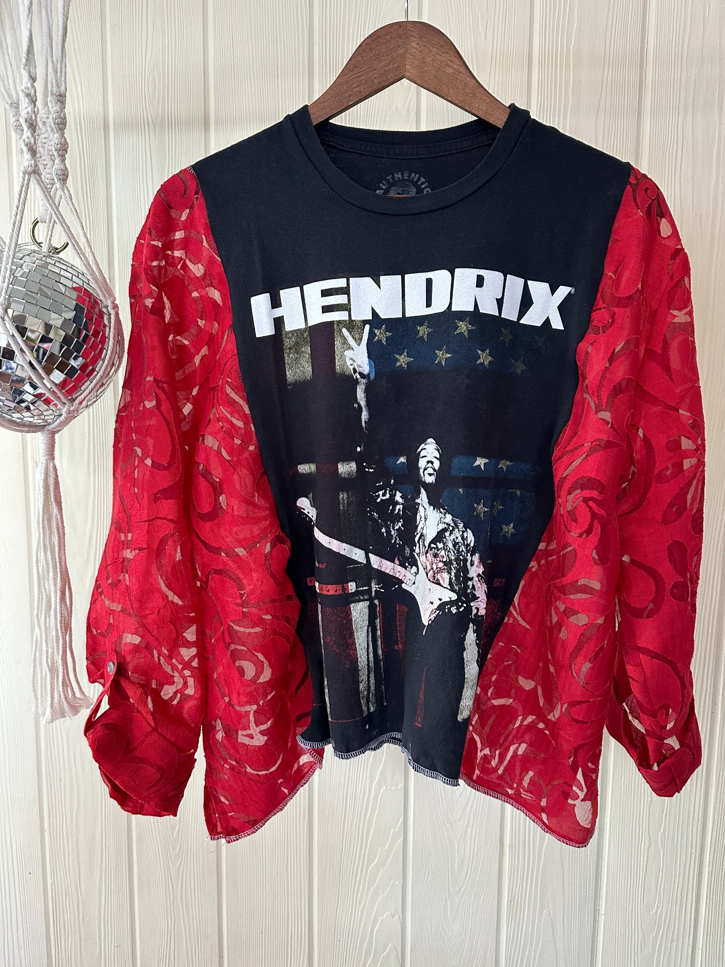 Jimi Hendrix Shirt Rework Size L-XL