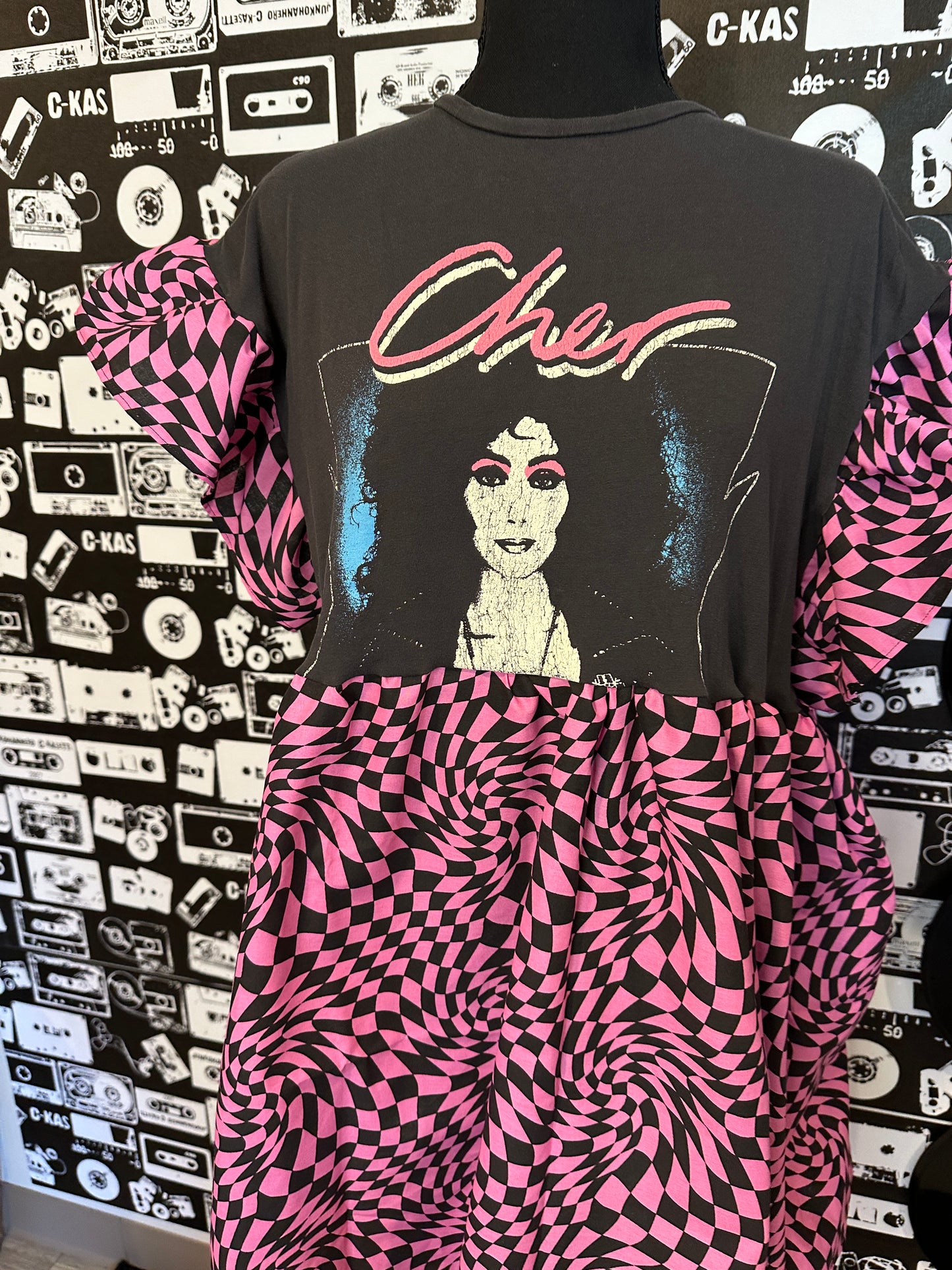 Cher Smock Band Tee Dress Size Large