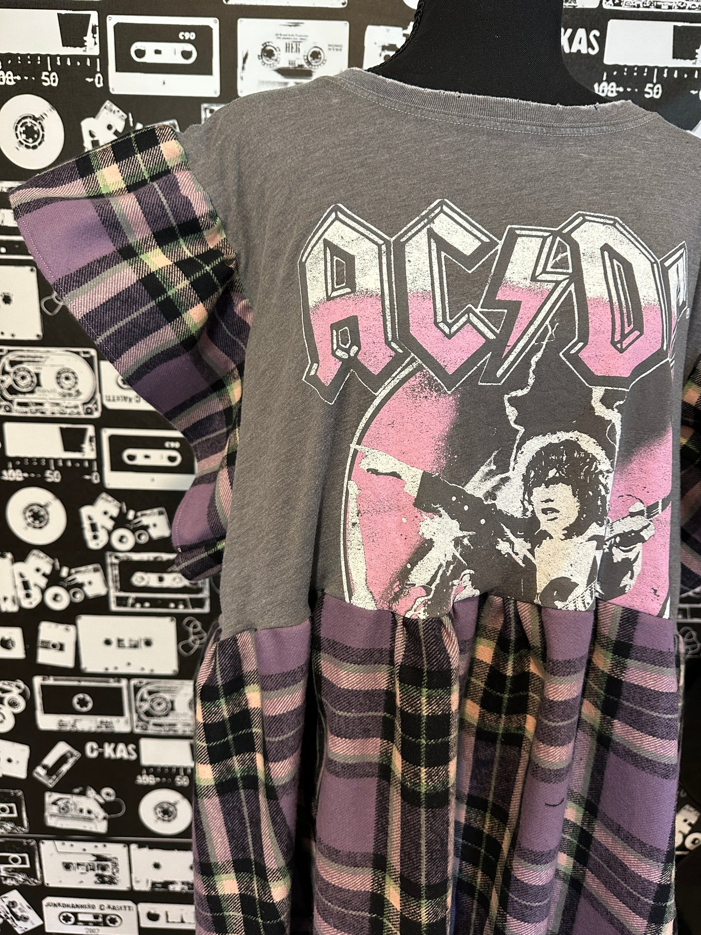 ACDC Flannel Smock Dress Size XL