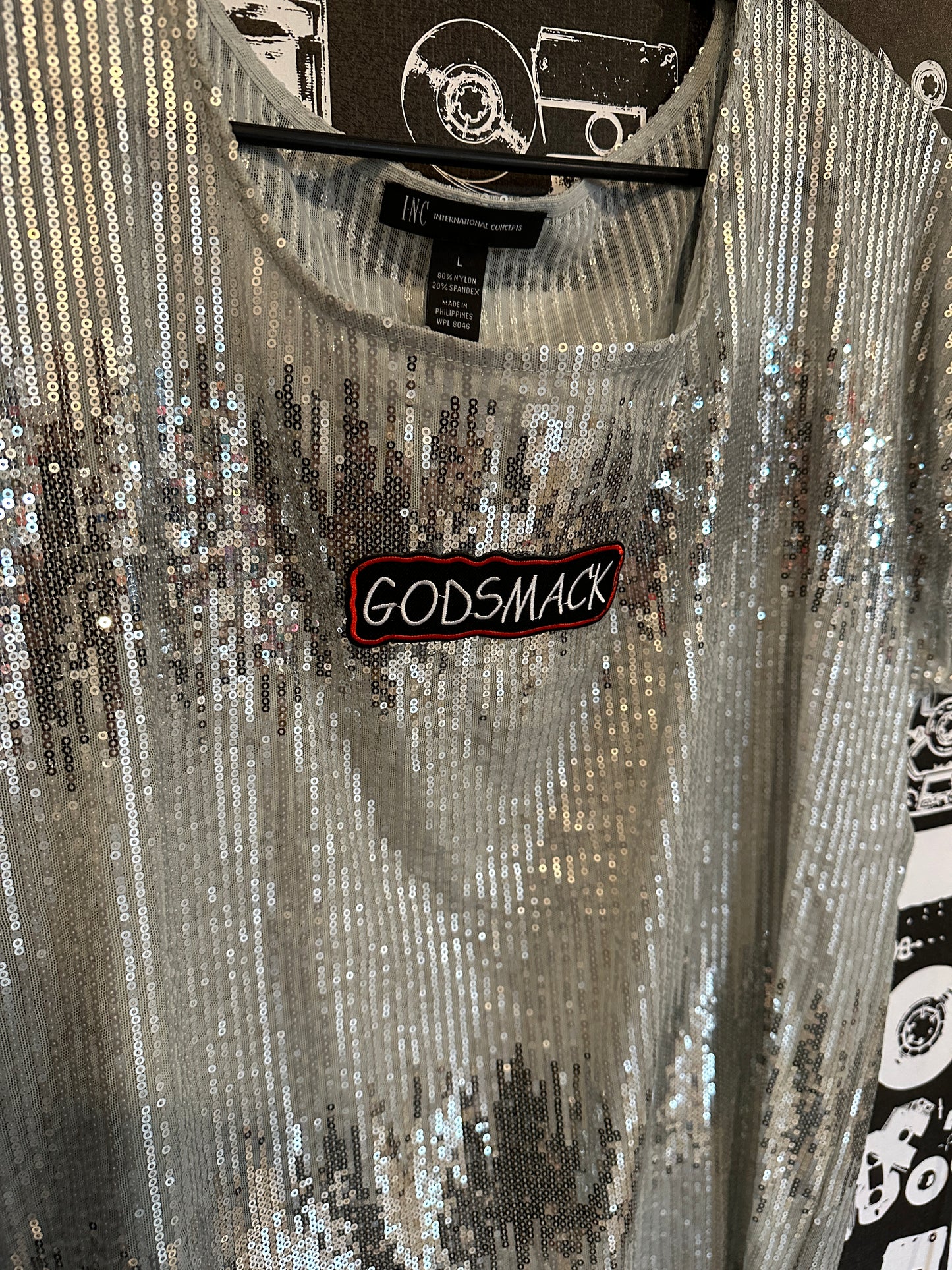 Godsmack Patch Glitter Tee Size Large