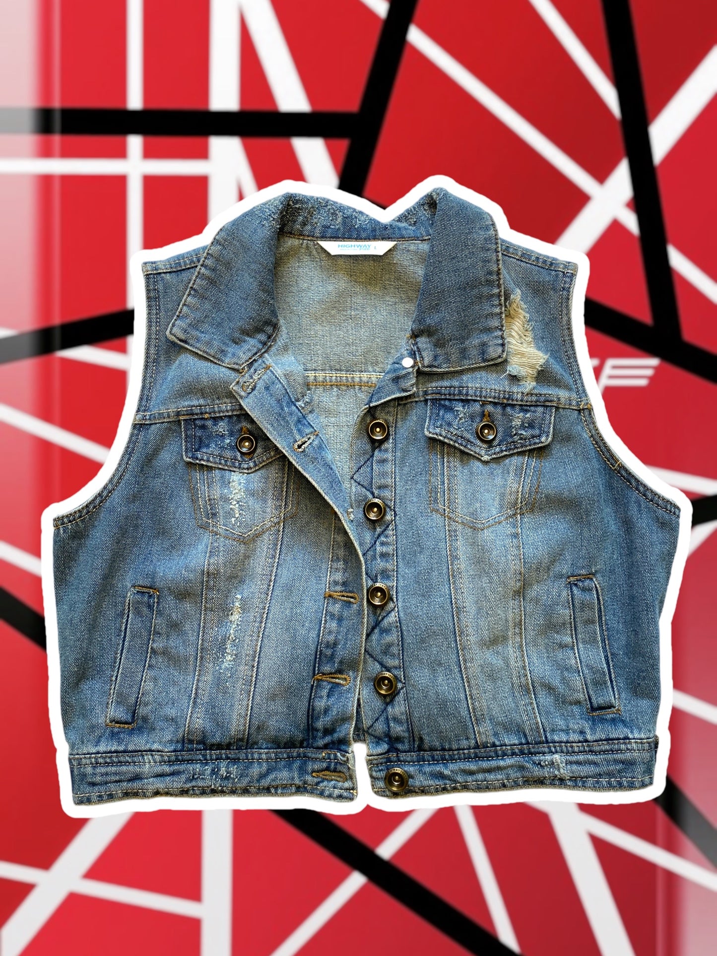 Kids: Van Halen Denim Patch Vest Size Large