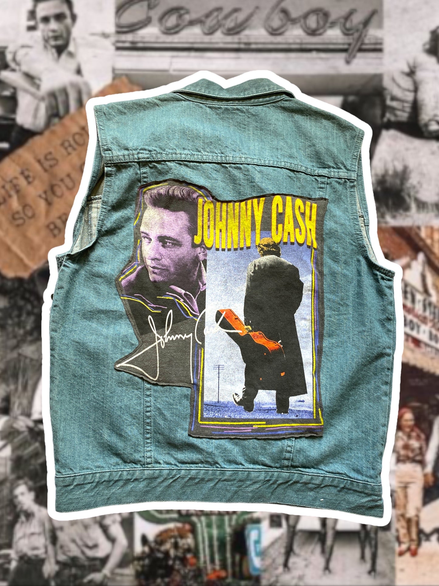 Johnny Cash Denim Vest Size XL