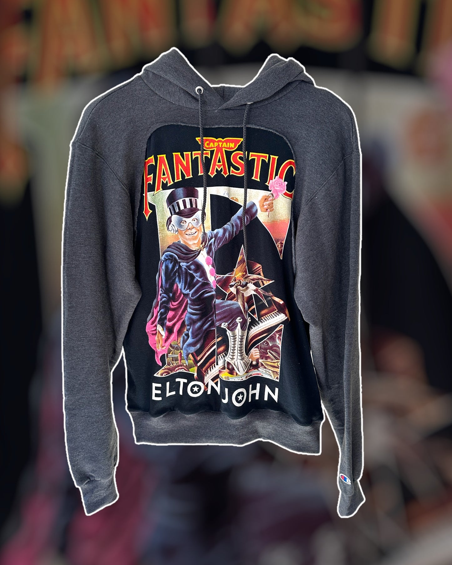 Elton John Hoodie Rework Size Large