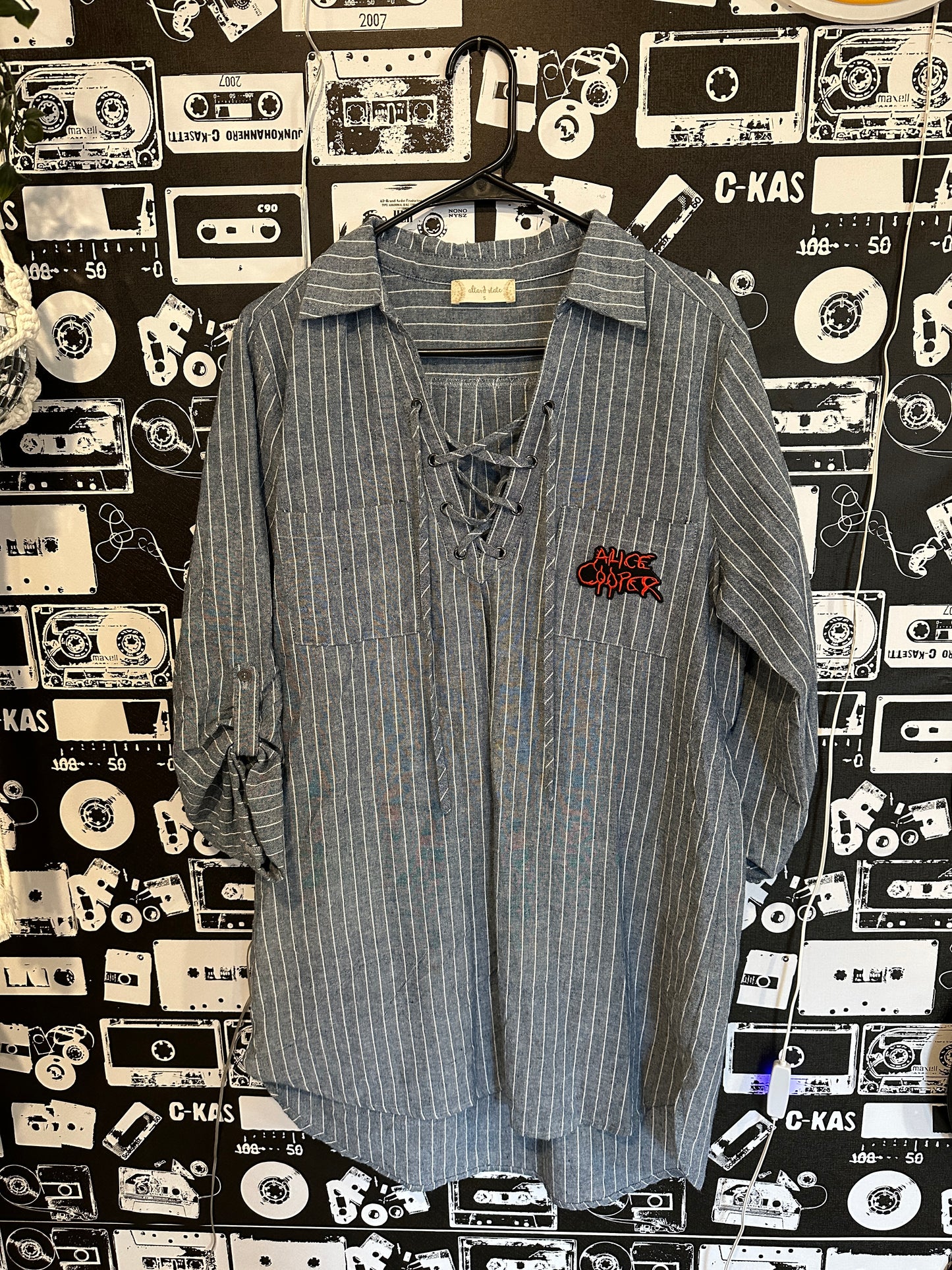 Alice Cooper Patch Oversized Shirt Size S-M