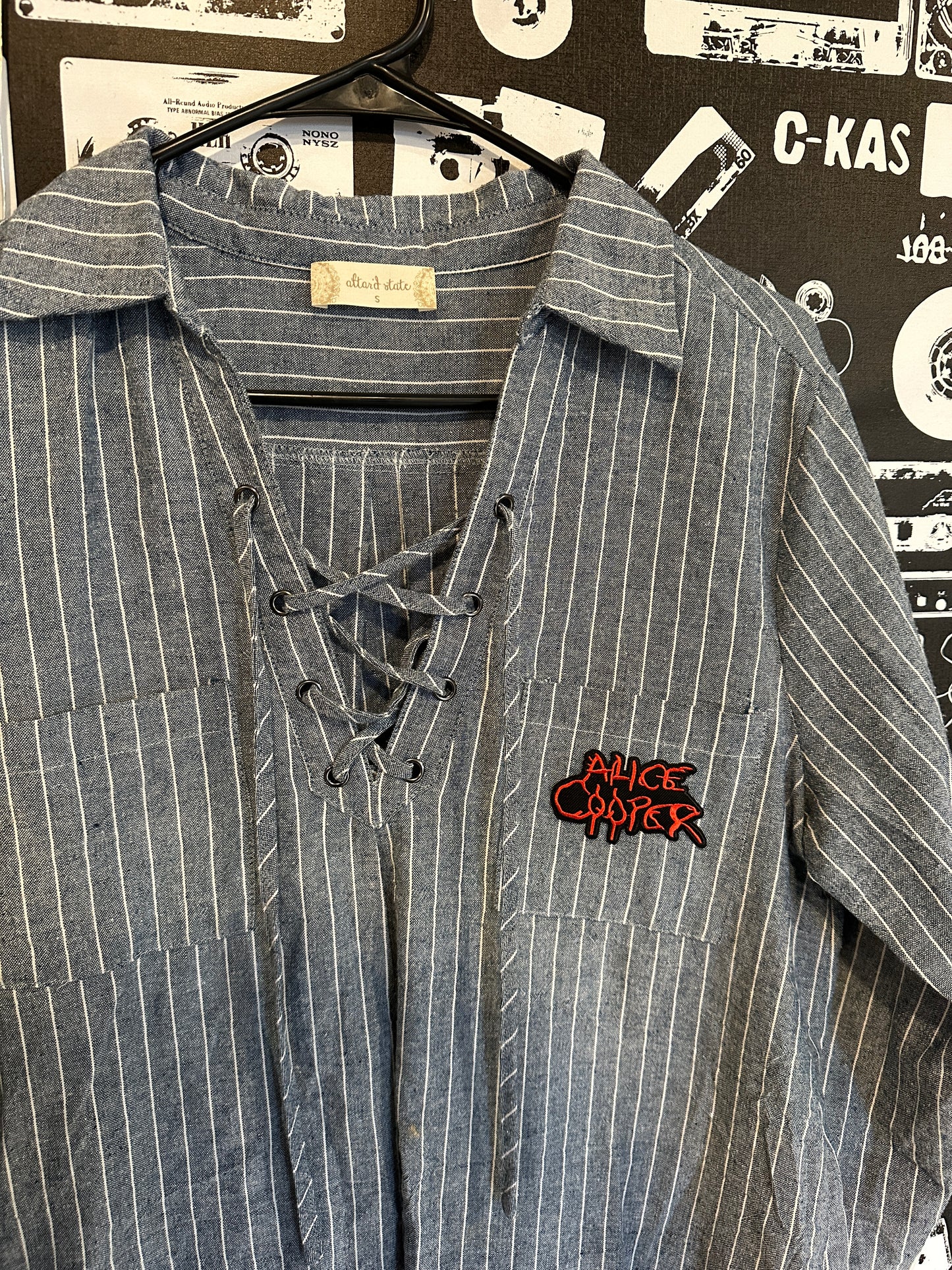 Alice Cooper Patch Oversized Shirt Size S-M