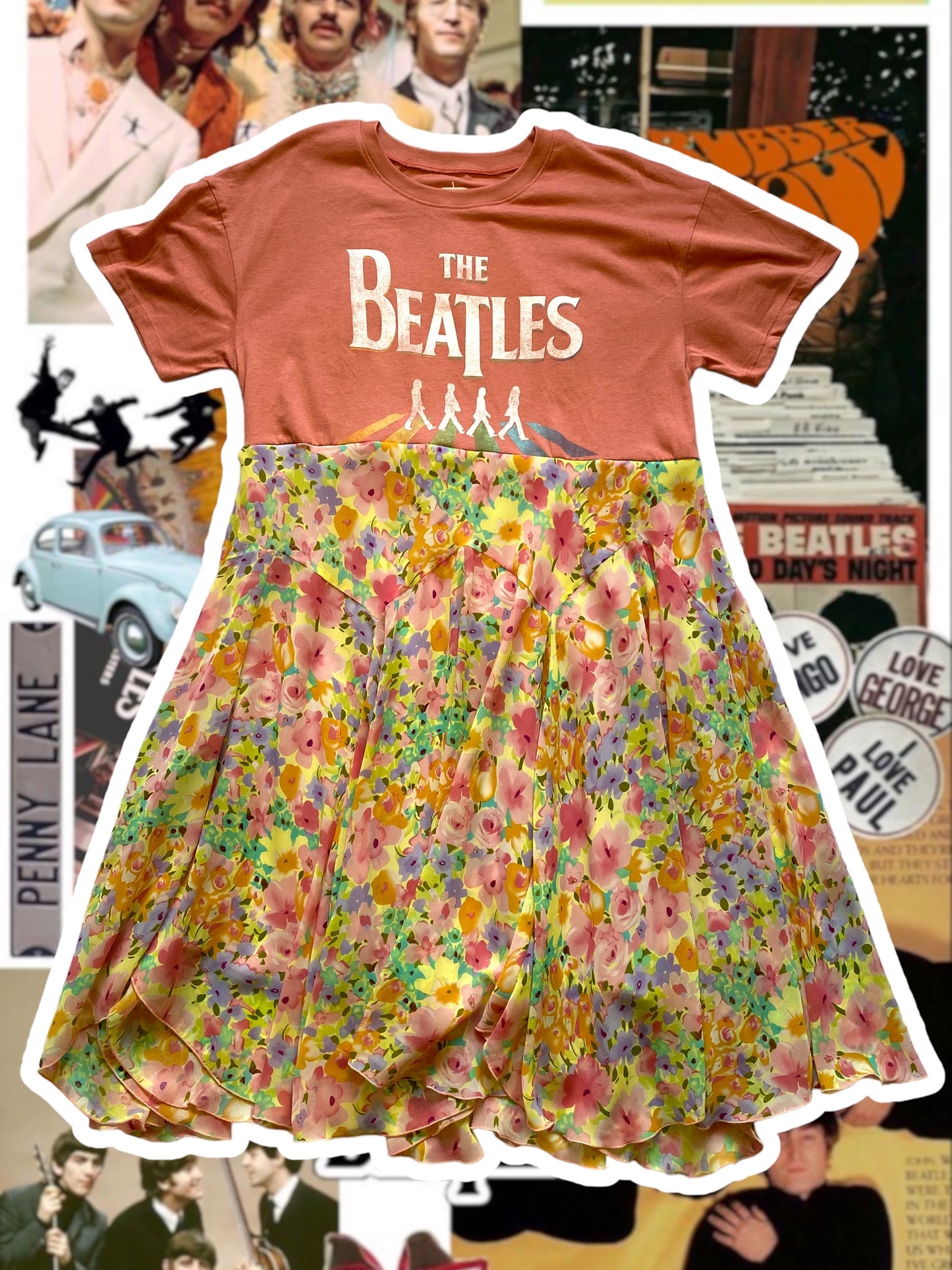 The Beatles Band Tee Dress Size XL