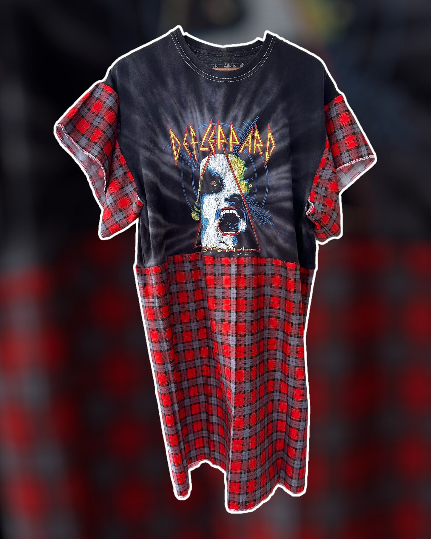 Def Leppard Band Tee Dress Size XL-2XL (Discounted due to sewing imperfections)