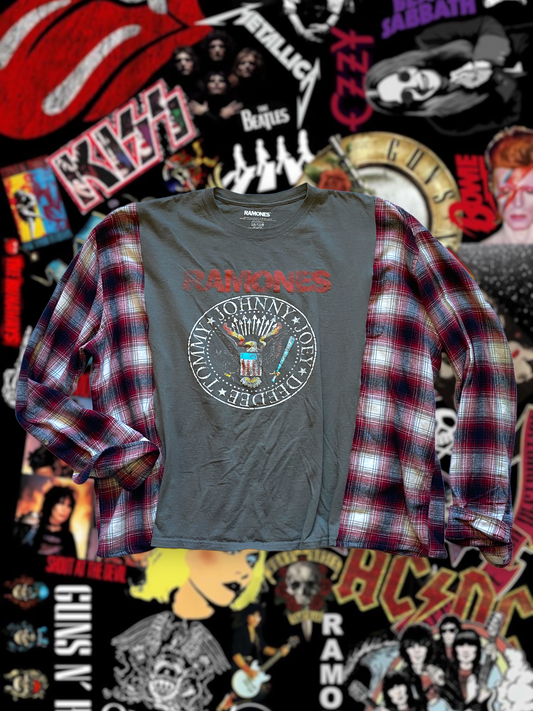 Ramones Band Tee Flannel