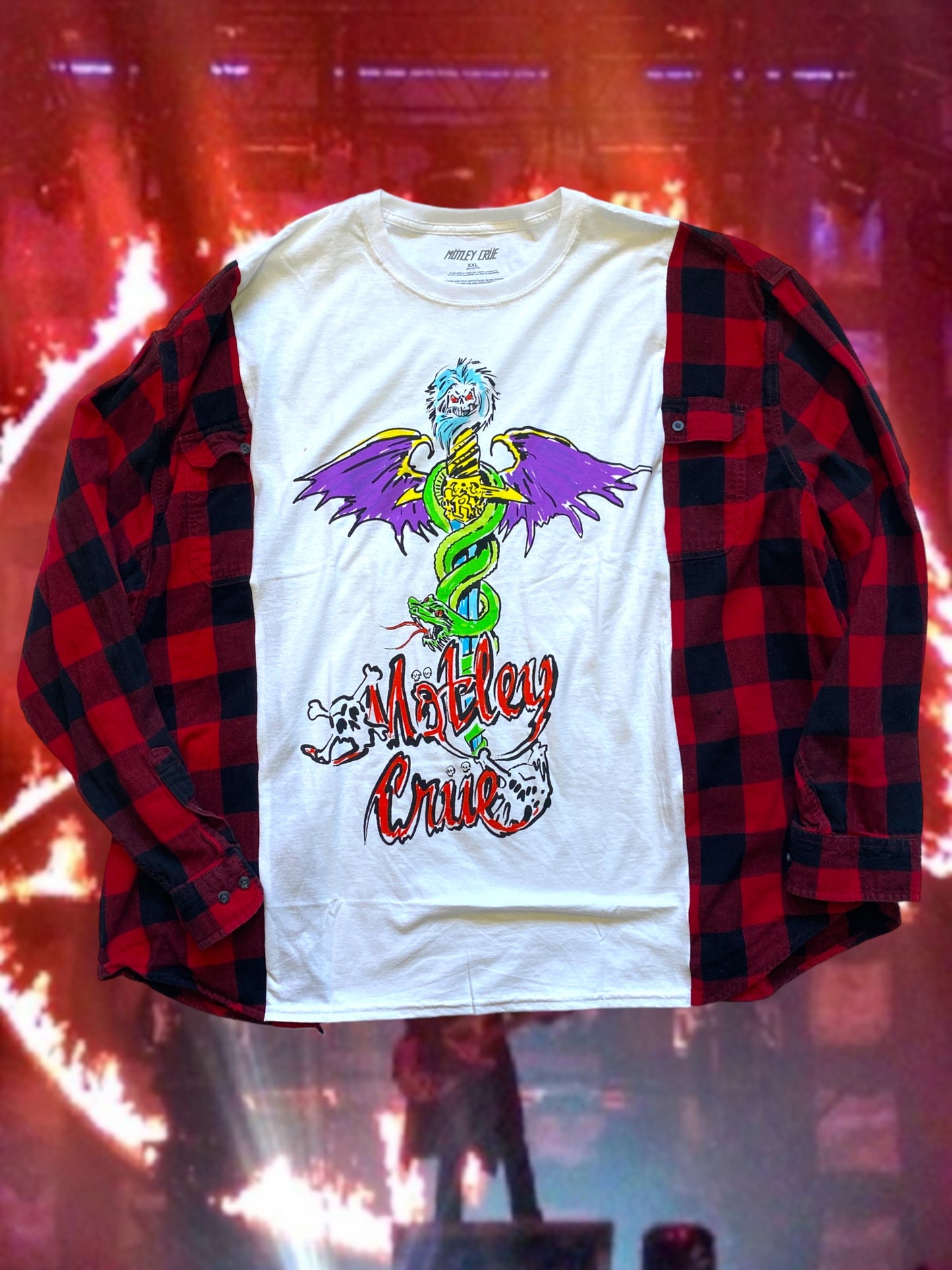 Motley Crue Band Tee Flannel